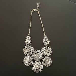 Stella & Dot Silver Medallion Necklace